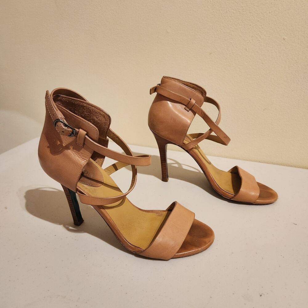 Sz 7 Cole Haan x Maria Sharapova NIKEAIR Tan Leather Strappy Stiletto Heels